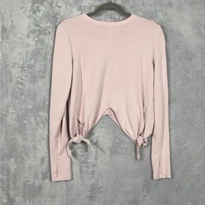 Athleta Womens S Nirvana Side Tie Pink Samsara Sweatshirt Top‎ Activewear Crop